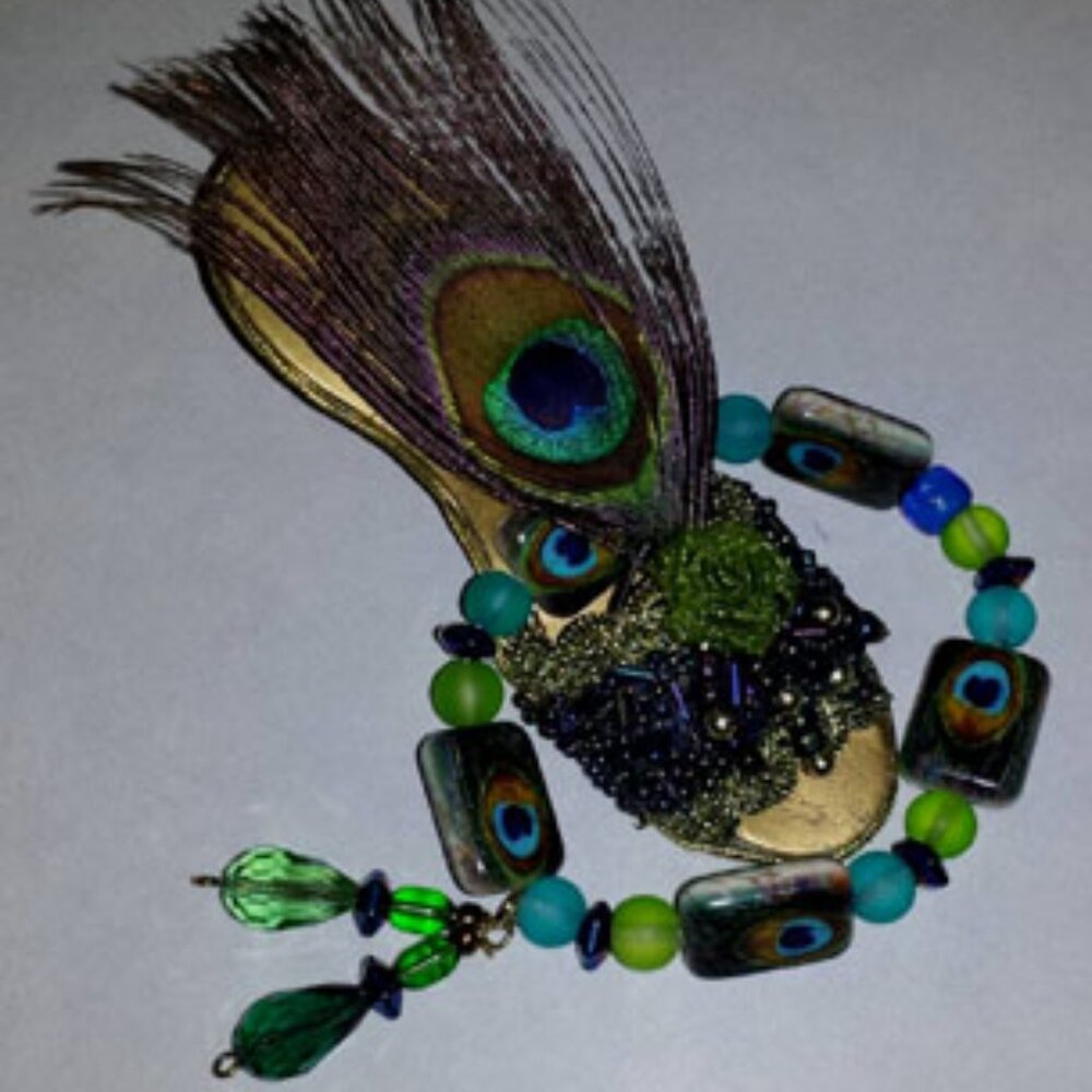 Tdd Custom Made One Size Fits Most Painted Peacoc… - image 2